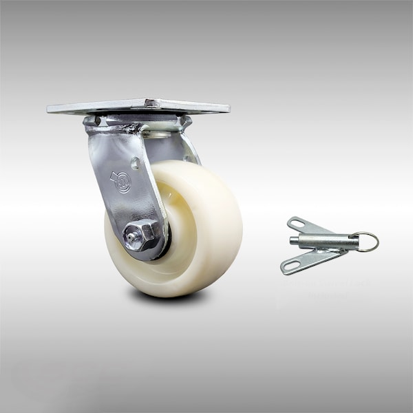 4 Inch Stainless Steel Nylon Swivel Caster with Ball Bearing and Swivel Lock SCC